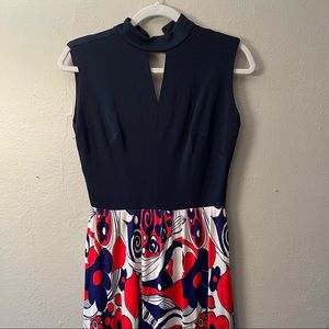 Vintage Polyester Keyhole Maxi Dress - paisley floral psychedelic